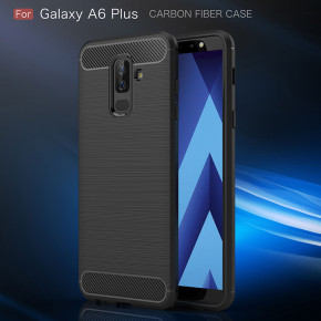 Силиконов гръб ТПУ Карбон за Samsung Galaxy A6 Plus 2018 A605F черен